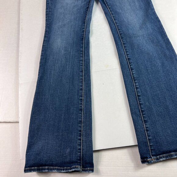 American Eagle Jeans Women 29x31* Low Rise Kick Boot Cut Blue Faded Denim Tag 6L - Picture 6 of 16